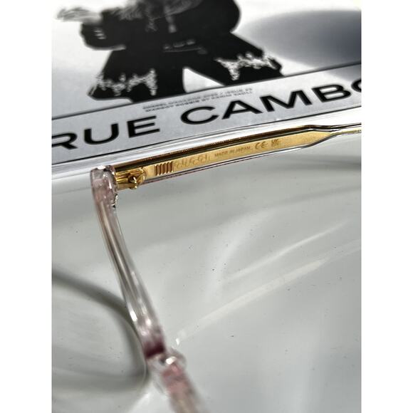 NEW Gucci GG0566O Clear Rectangular Eyeglasses Frames in Pink - Picture 7 of 8